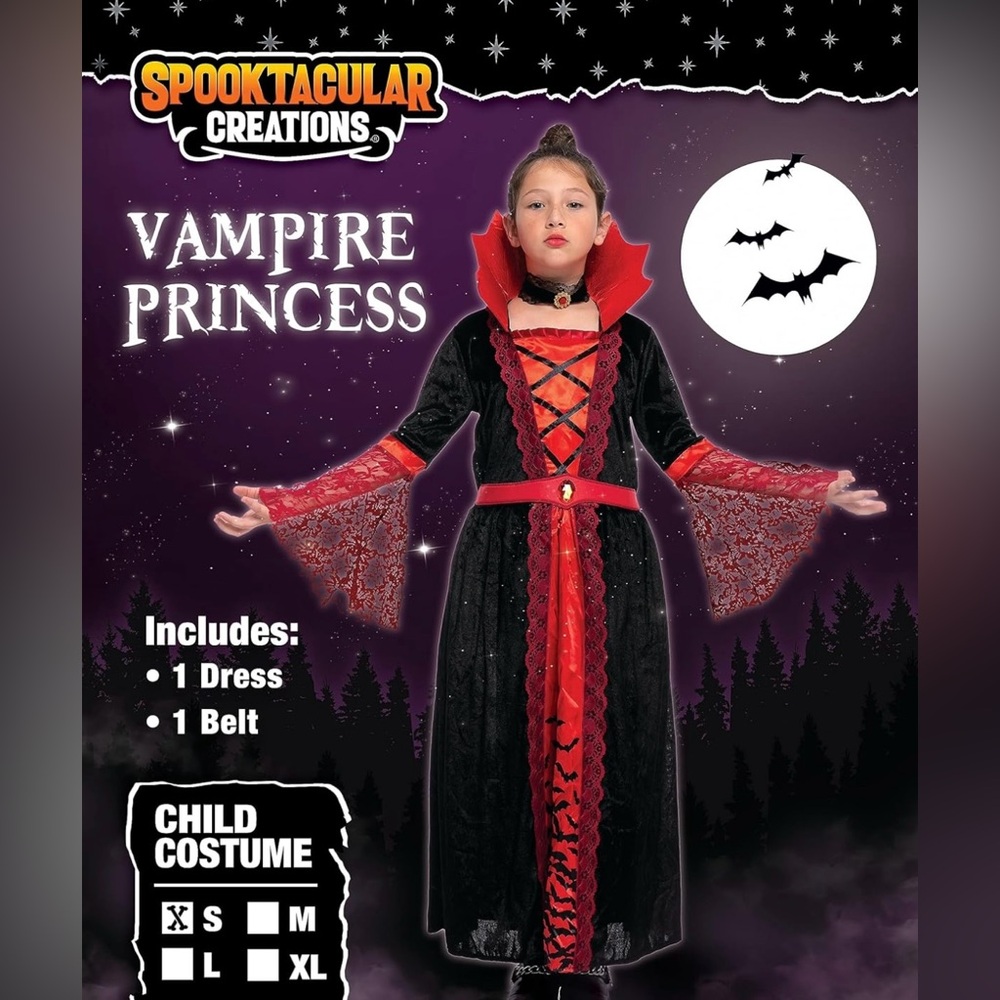 Spooktacular Creations Girls’ Vampire Princess Costume